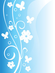 floral blue background