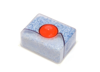 Dishwasher tablet isolated on white background