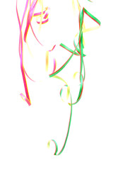 Party streamers isolated on white background