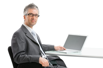 Businessman using laptop