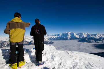 Massif du Mont Blanc depuis le col des Verts