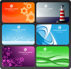 Set of colorful business cards
