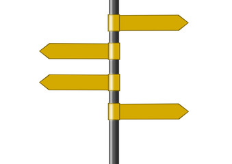 Leere Wegweiser als Schilder