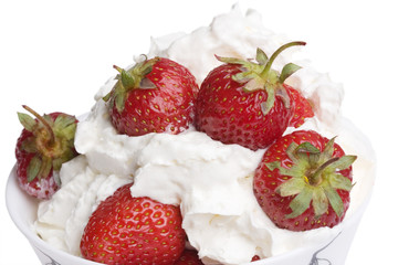 strawberries in cream