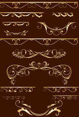 Decorative element for design. Gold collection.