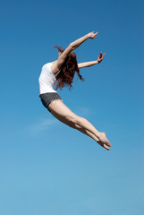 The happy young Girl on Outdoors