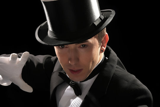 young magician with high hat