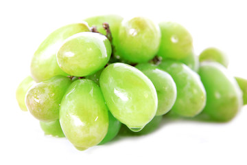 fresh green grape isolated on white