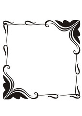 abstract square frame with floral elements