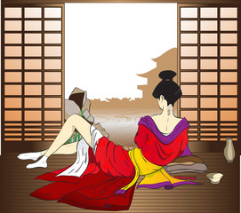 The reflecting geisha