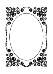 Oval elegant frame with flowers