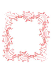 rose-coloured frame with bows