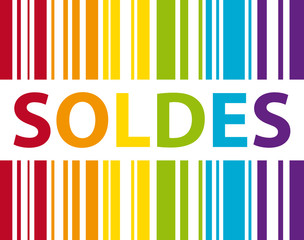 Soldes code barre coloré