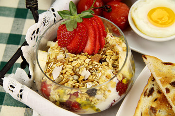 Muesli And Strawberries