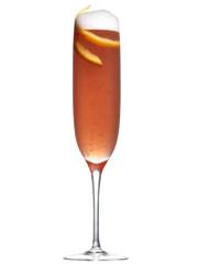 glass of champagne with twist of orange