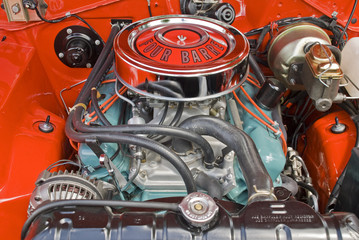 V8 engine compartment