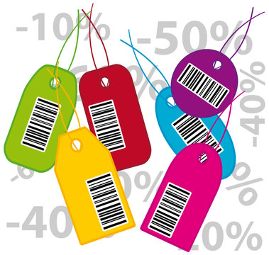 Colorful sales labels