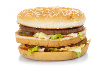 Hamburger with cheese  and lettuce