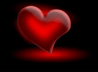 Vector Glossy 3D Aqua Red Heart