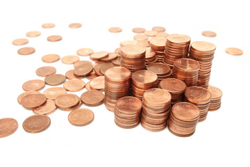 coins  on white background