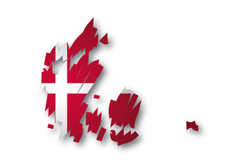 Danimarca mappa e bandiera © robodread