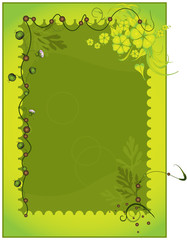 Green frame. Bright vector picture