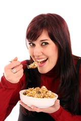 Beautiful Woman Eating Breakfast