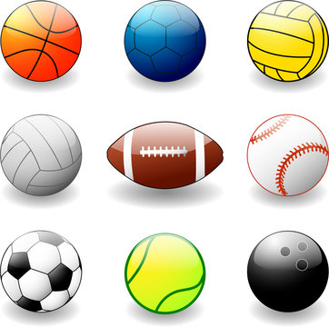 collection of sport balls - vector