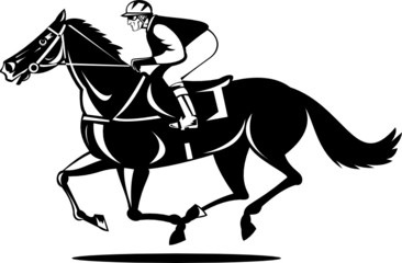 Horse and jockey on a winning run