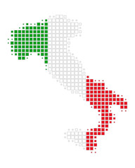 Karte und fahne von Italien