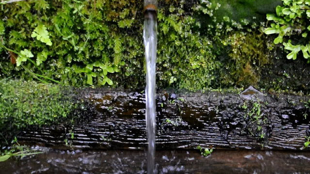 Quellwasser sprudelt aus einem Brunnen