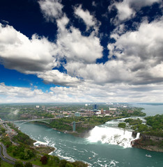 An aerial view of the Niagara Falls