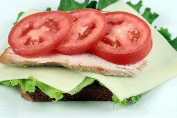 sandwich  with oven roasted turkey