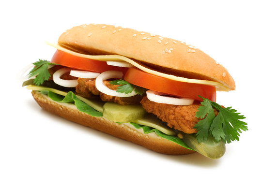 tasty burger on white background