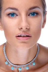 model in necklace