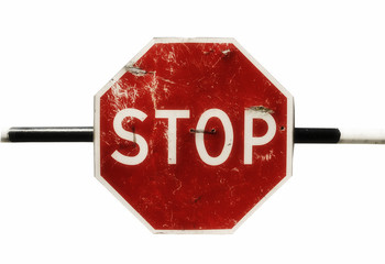 isolated grunge sign STOP