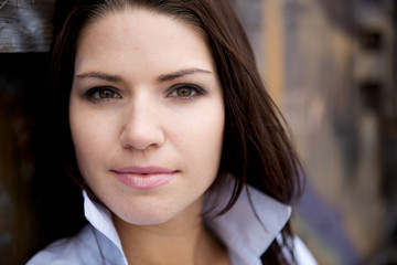Beautiful Brunette in a collared shirt