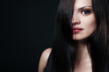 Fototapeta premium Brunette with long hair.