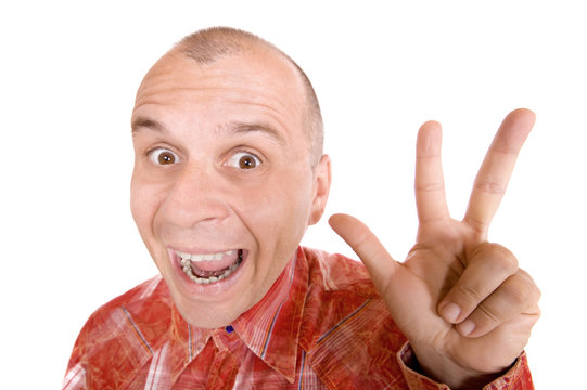 Man Showing Three Fingers