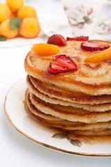 stack of pancakes with syrup