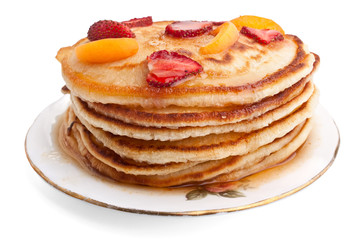 stack of pancakes with syrup