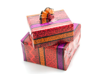 Birthday present isolated on white background