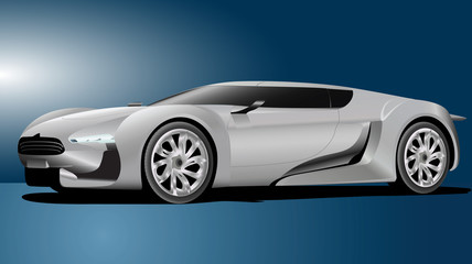 Fototapeta na wymiar Vector illustration of white sport car