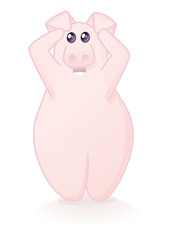 Cochon effrayé (reflet)