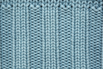 Light Blue Garter Ribbing Stitch Knitting Pattern