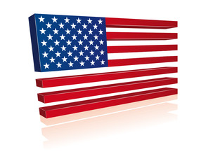 3D american flag