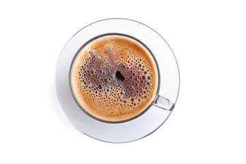coffee in glass cup