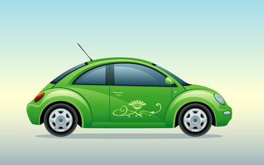 Fototapeta na wymiar small green car