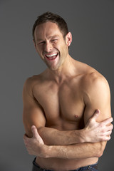 Fototapeta premium Bare Chested Young Man