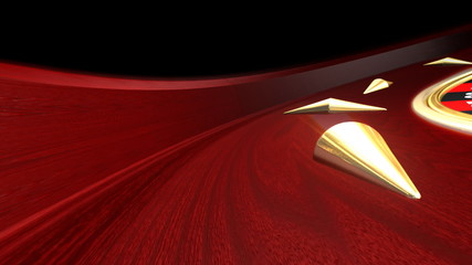 Roulette wheel rotation and moving the ball